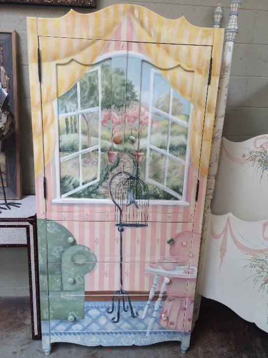 Hand painted little girls armoire.  Paid $6500 selling it for $795.