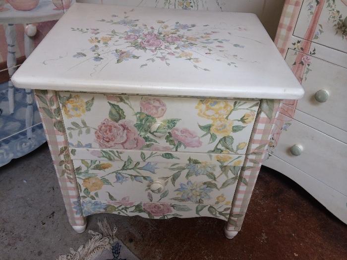 Hand painted little girls nightstand.  Paid $1,300.  Selling it for $250.