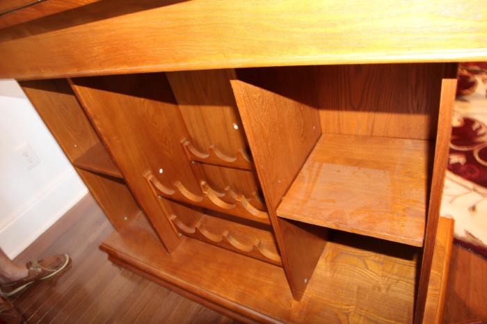 bar storage area on back of game table