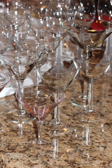lots of glassware for entertaining
