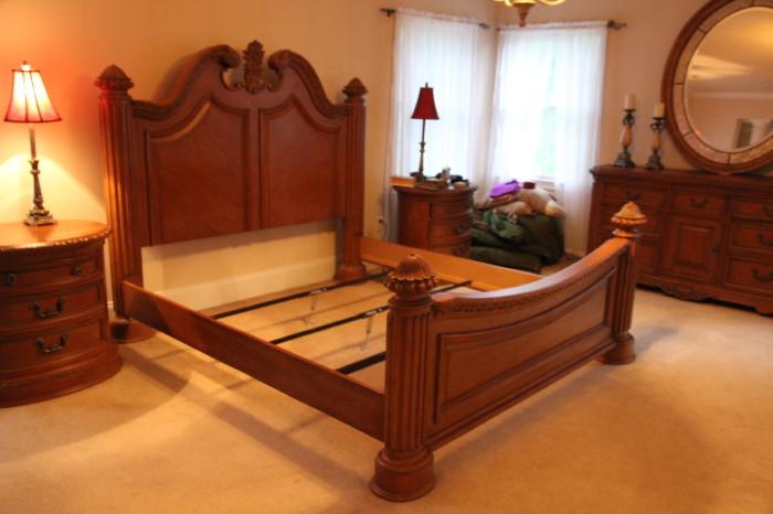 King-sized headboard and frame