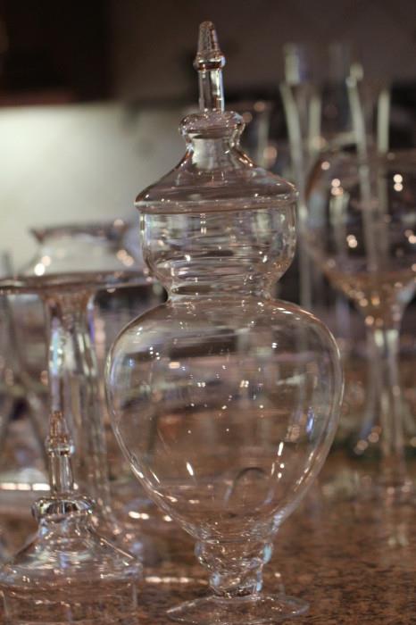 Lots of beautiful, large decorative glass pieces