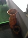 Fine wicker basket & brass spittoon