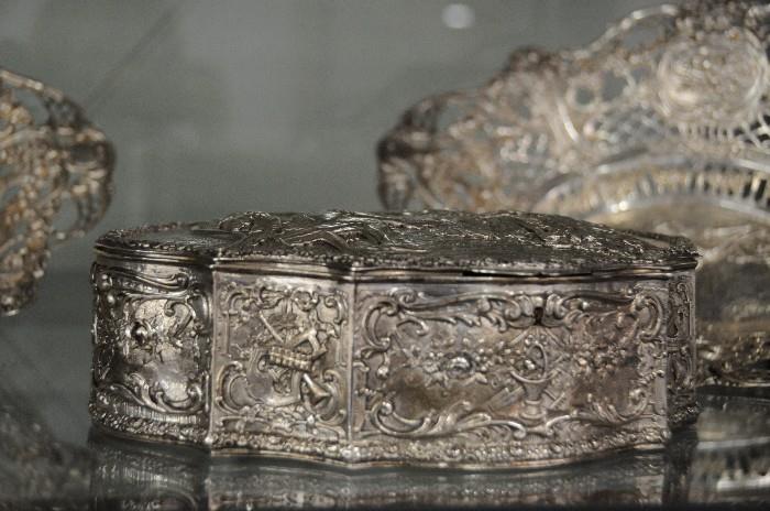 Sterling silver repousse box