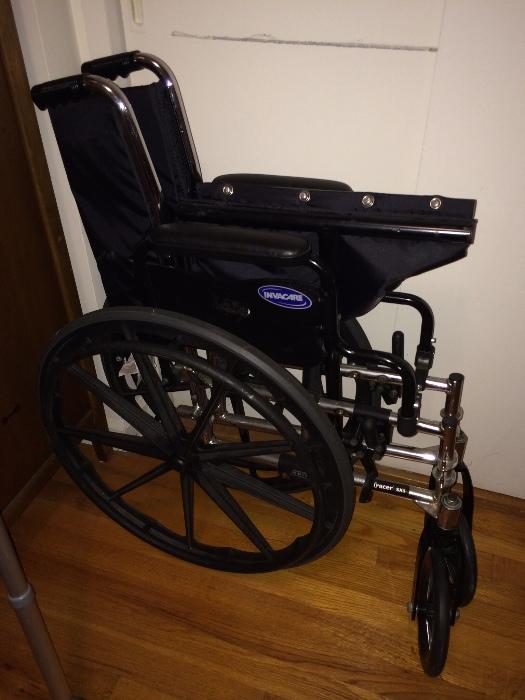 Heavy duty wheel chair also have the foot rests . 