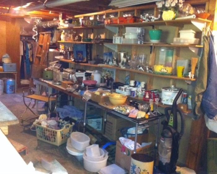 Lots of kitchen stuff in the basement.  Old bowls, etc.