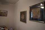 framed and matted silk wall hangings