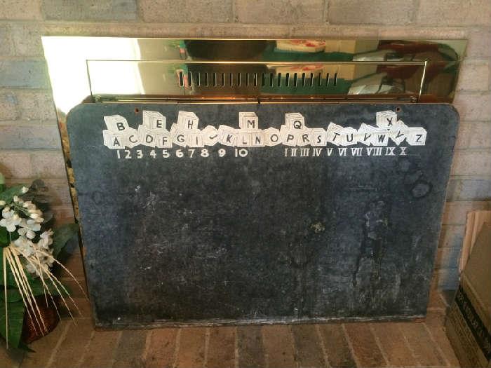 vintage alphabet black board