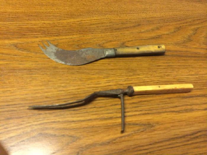 "one-arm man's knife and fork", according to our client.  very old and unique