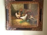 rooster oil painting