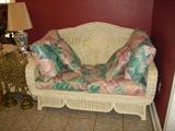 100 % HIGH QUALITY WICKER LOVE SEAT, COFFEE TABLE, AND 2 END TABLES....PERFECT FOR SOMEONE'S SUNROOM!!