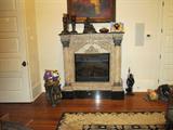 MOVABLE SELF CONTAINED FIRE PLACE WITH MANTLE