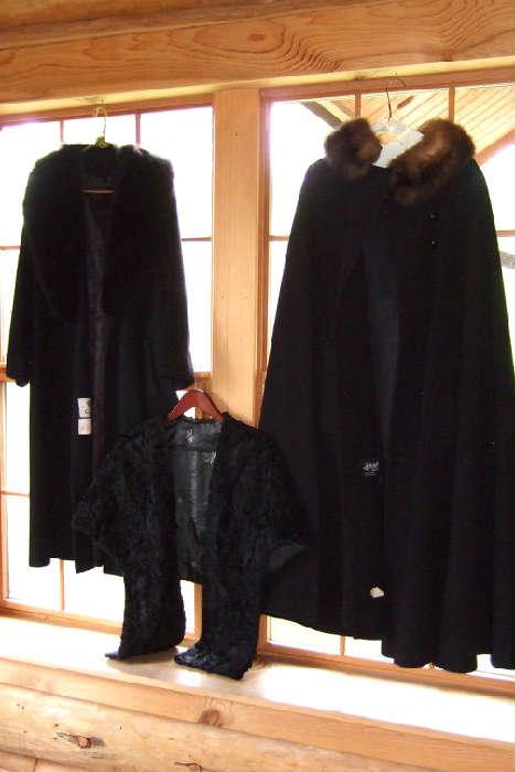 vintage clothing - persian lamb, wool cape