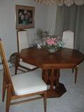 Pedestal dining table and chairs