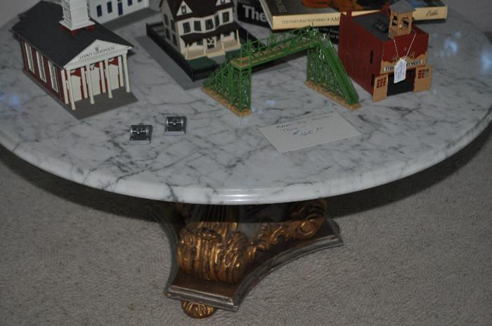 Pedestal marble top table