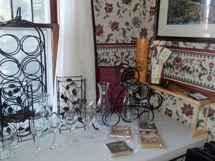 Wine racks and glasses....