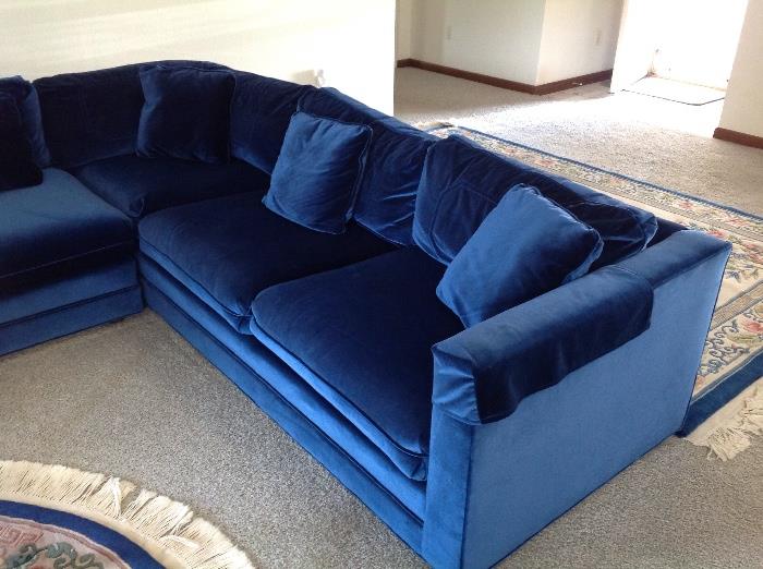 Drexel sectional sofa in royal blue