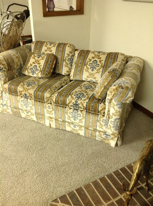 Velvet patterned retro sofa