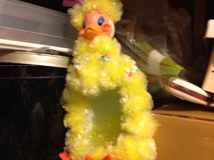 Homemade bird, Easter, made from Clorox bottle