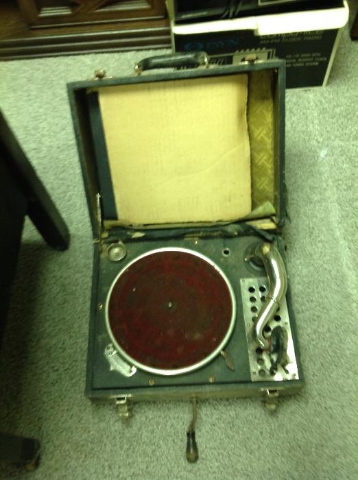 Very old portable record player
