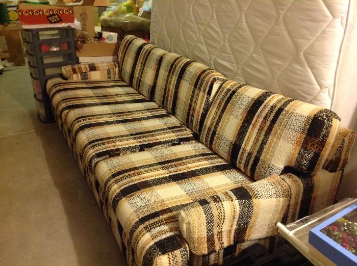 Plaid retro sofa