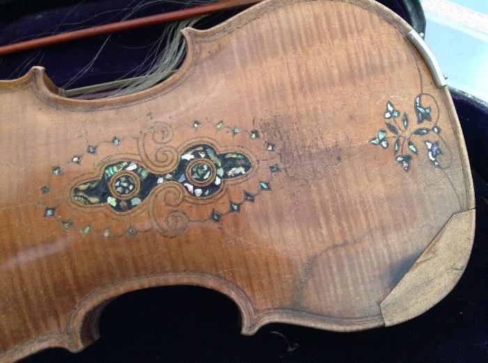 Mother of Pearl inlay on violin