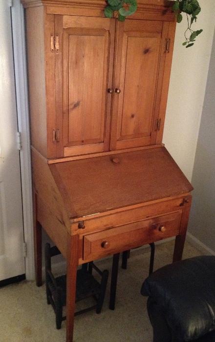 Pine secretary cupboard
