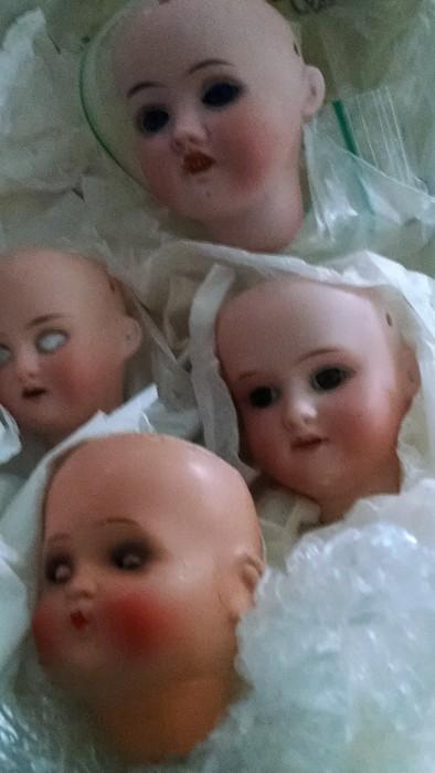 Antique doll heads