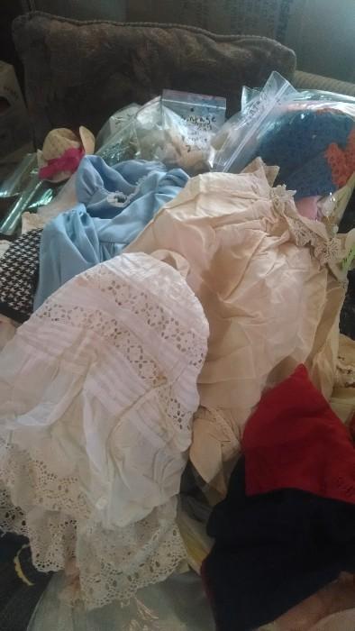 Tons and tons of antique and vintage doll clothes