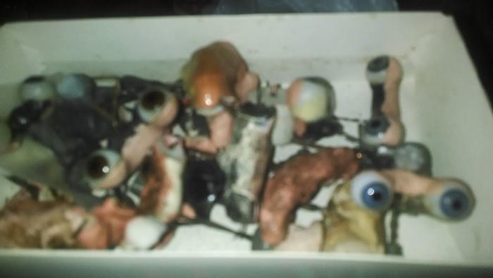 antique hand blown glass doll eyes and eye rockers