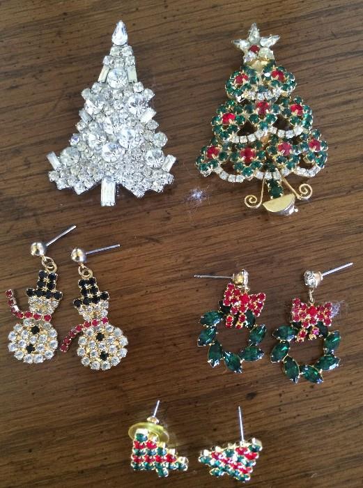 Rhinestone Christmas jewelry