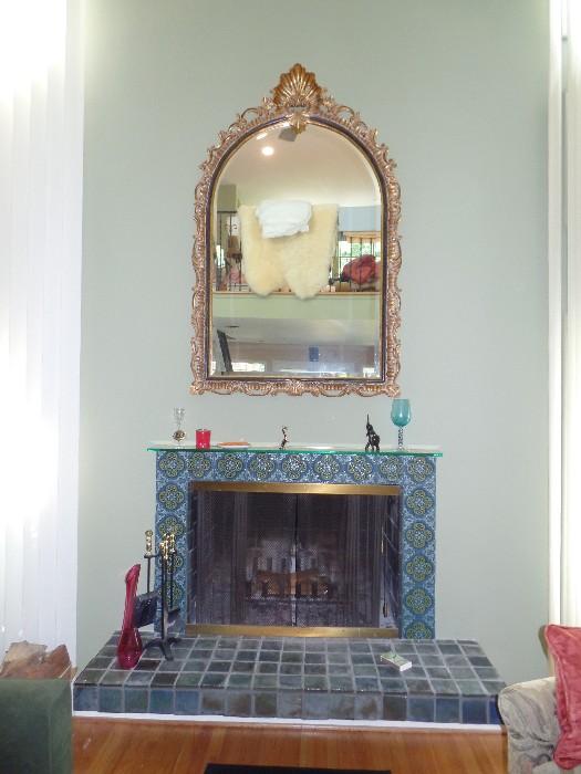 Very large ornate gilt mirror