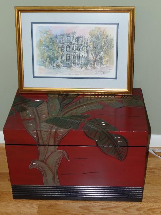 Oriental lacquered chest