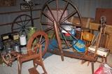 Spinning wheels - this photo is before we organized