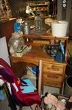 This is a before picture - in the basement a great old roll top desk - sorry for the mess!