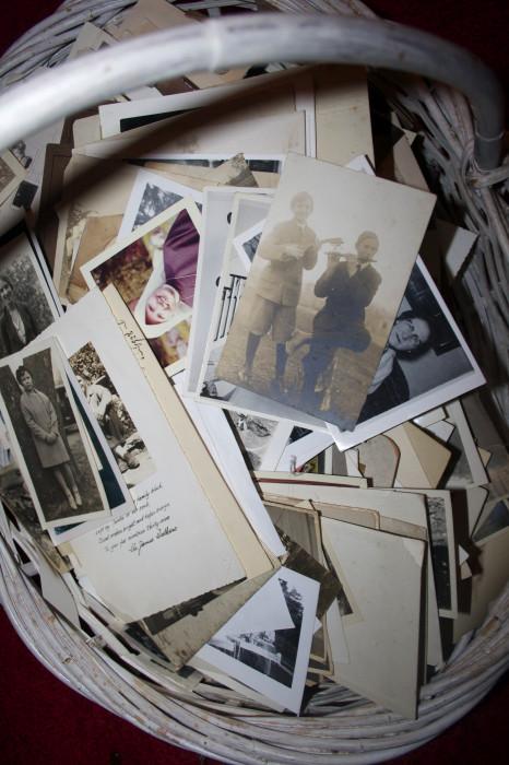 LARGE basket full of old photos