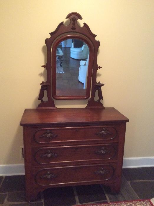 Another view of table/dresser, used here at an entrance table without candle lights.