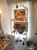 White Wrought Iron 3 Shelf Baker's Rack/Display Piece--imitates bamboo look in design