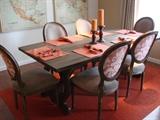 6 setting dining set, linens and candles included