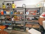garage items and shelving