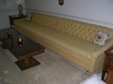 Custom made sofa that can be used as a sectional, sort of Hollywood Regency style