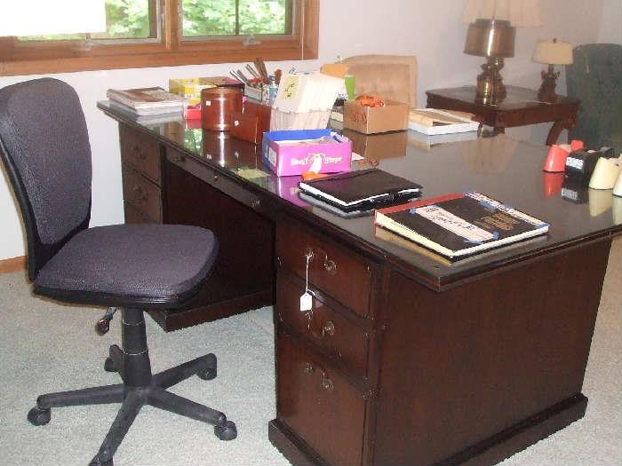 Stow & Davis solid walnut executive desk
