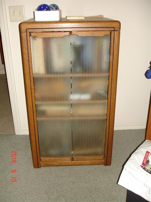 Wood and Glass Component/Storage Cabinet