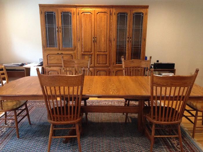 Wall unit, Table and 6 chairs.  $600