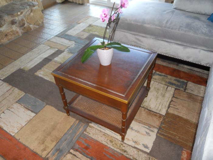 Vintage Square Coffee Table with Weave Bottom