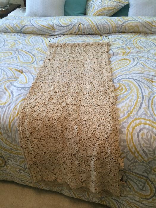 Gorgeous Cream Crocheted Bedspread