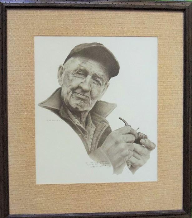 John "Jack" Havey (1928-2004) signed lithograph, with dedication and letter from the artist