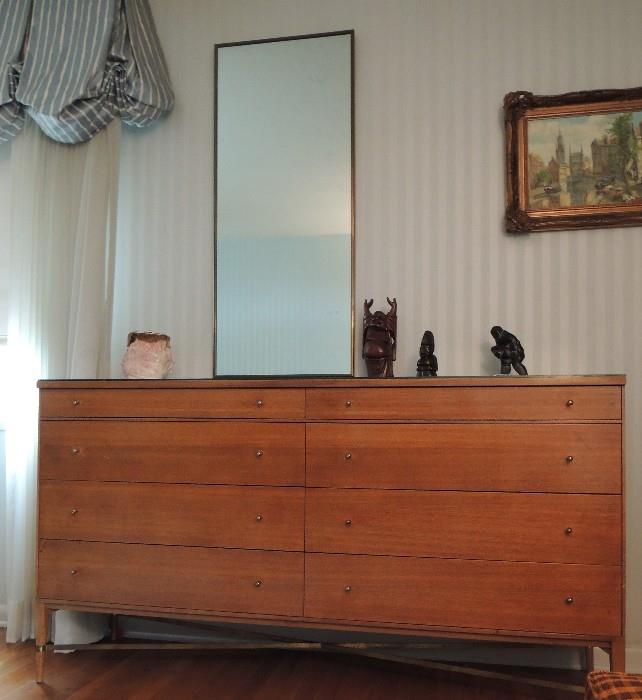 Dresser and rare mirror by Paul McCobb for Calvin