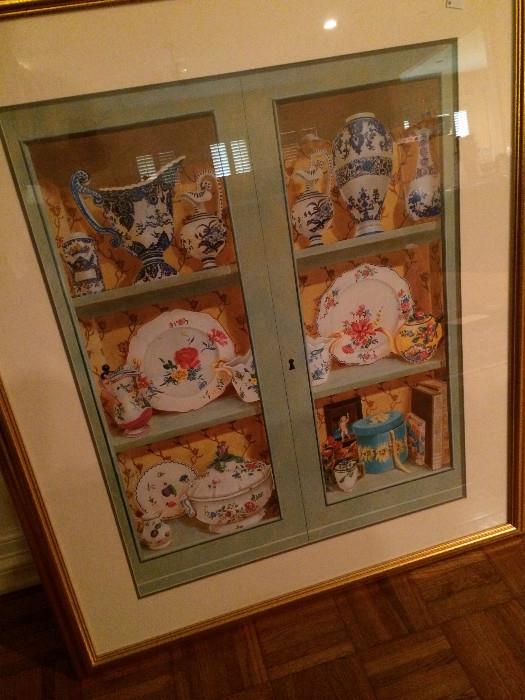        Decorative picture (looks like a china cabinet)