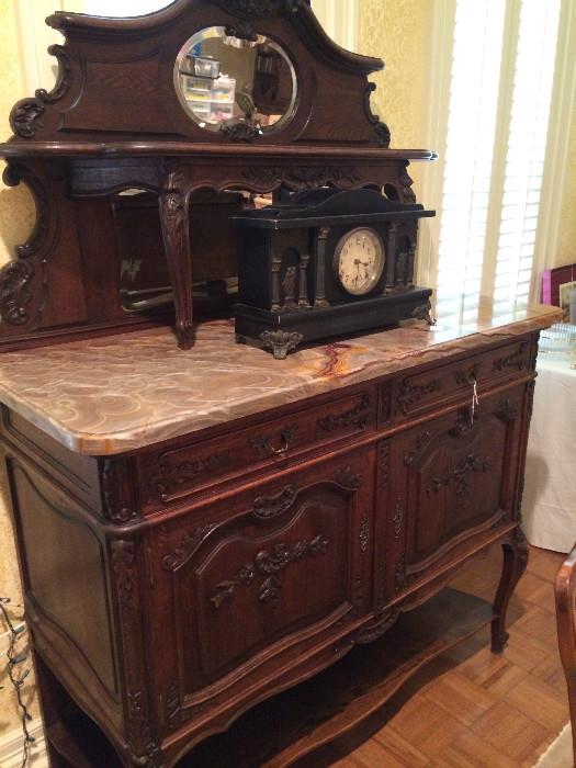                 Victorian style marble-top buffet